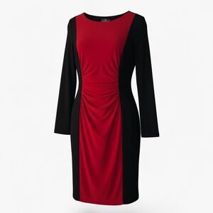 American Living Matte Jersey Colorblock Dress | Size 10 | Red & Black Sheath